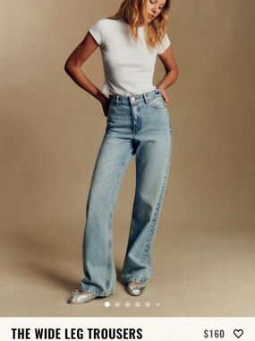 Sézane Relaxed Wide-Leg Jeans in Light Blue